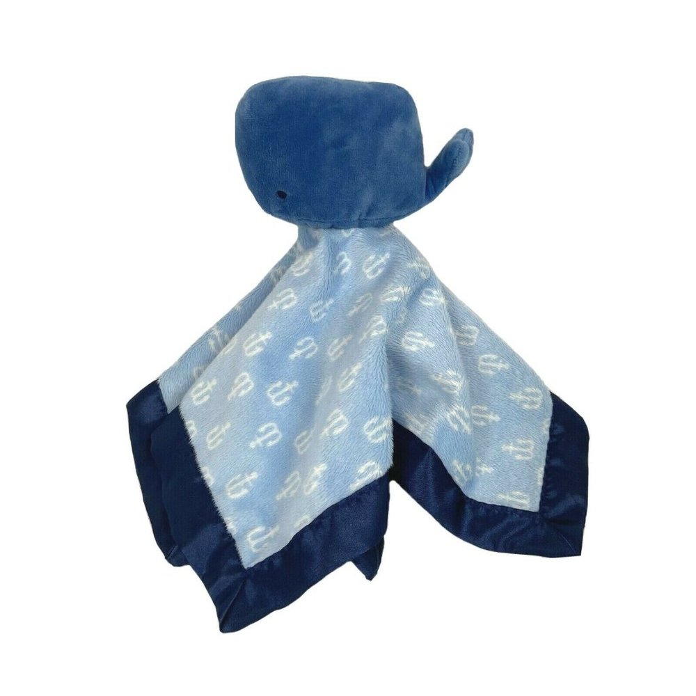 Whale Ocean Anchor Lovey Security Blanket